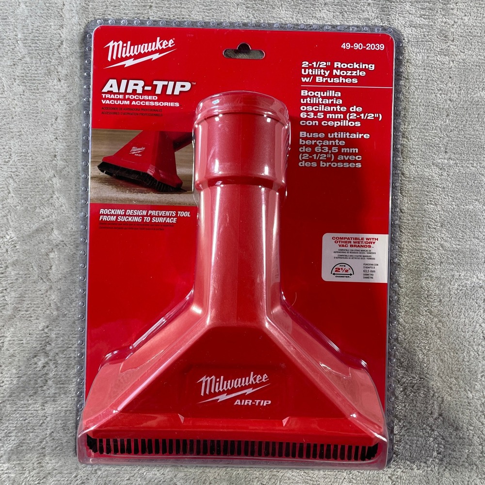 Milwaukee AIR-TIP 2-1/2 Rocking Utility Nozzle Brushes Wet Dry Vacuum 49-90-2039